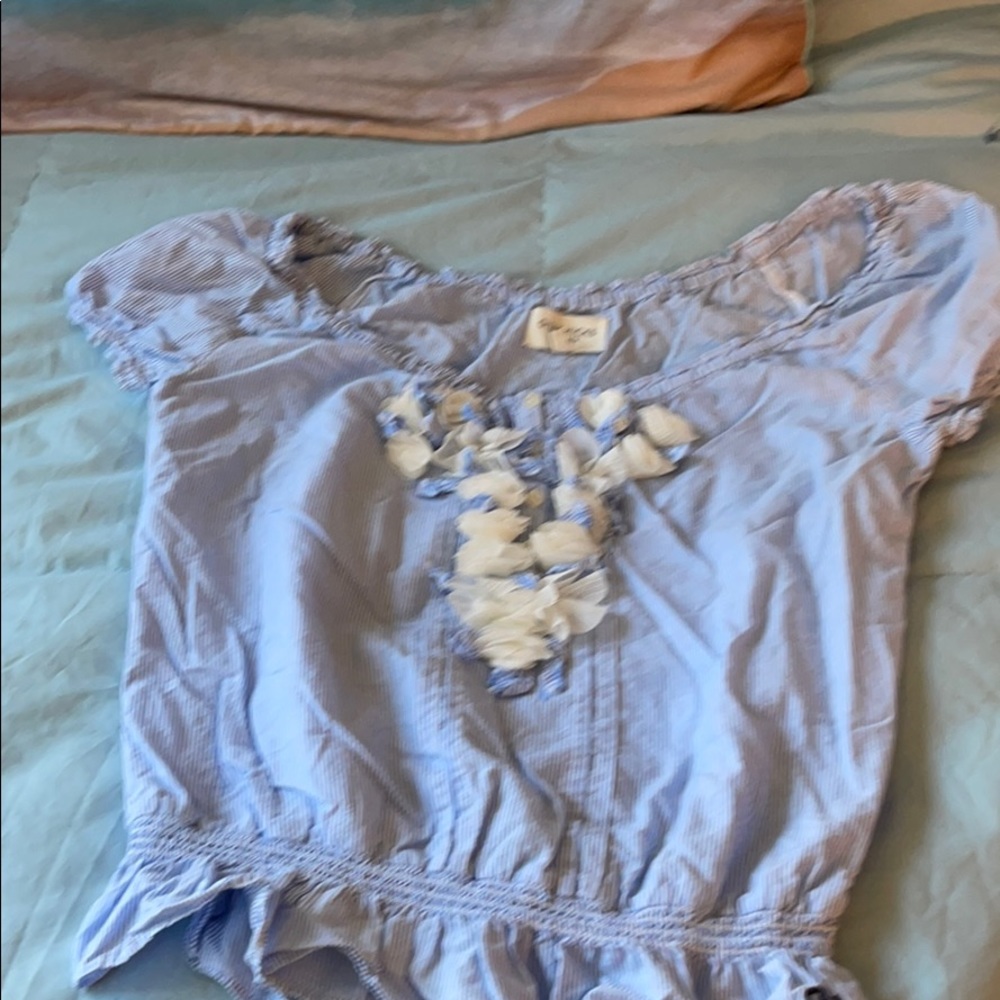 Blue and white stripped blouse